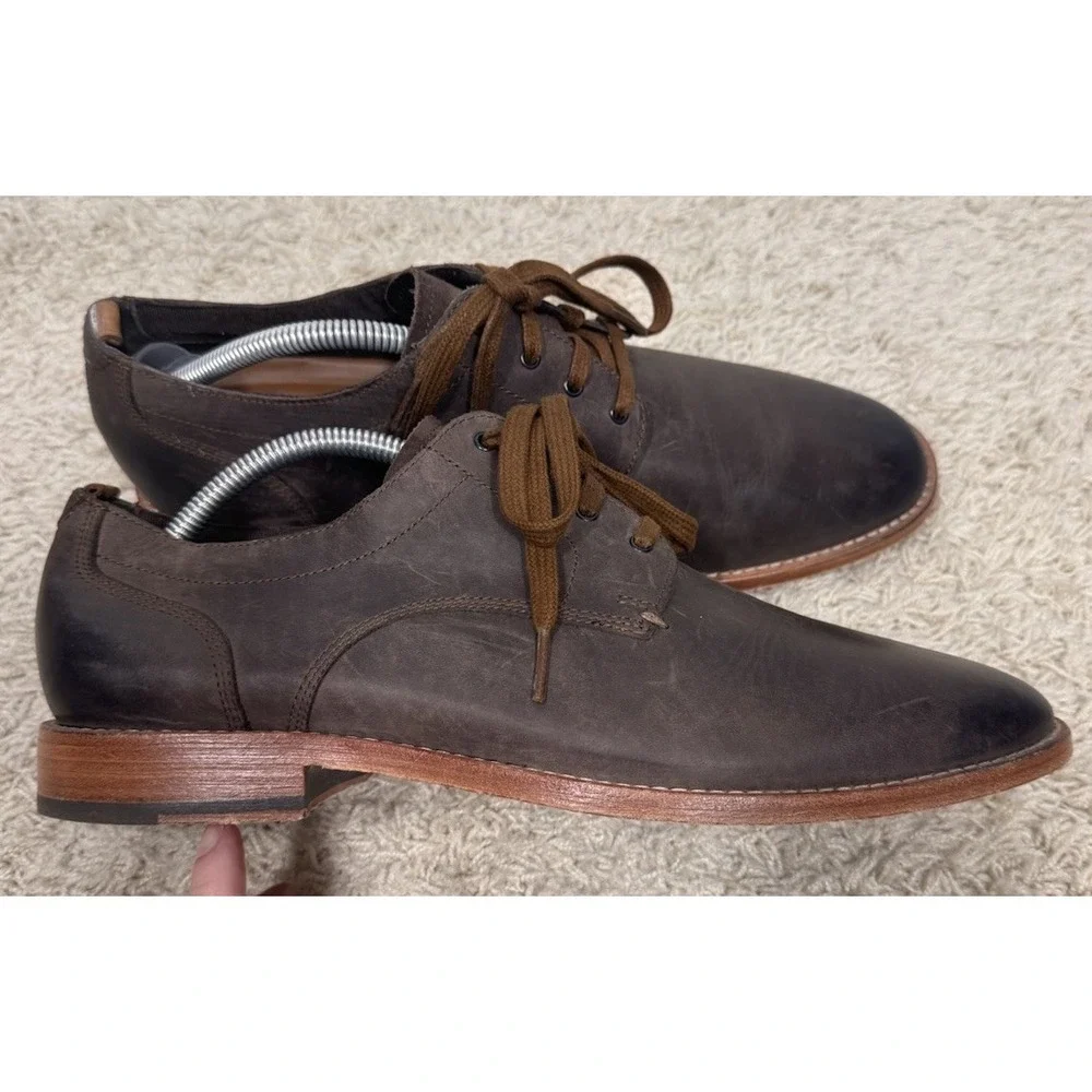 Cole Haan Feathercraft Grand Brown Leather Blucher Oxford Dress Shoes Men's 10.5